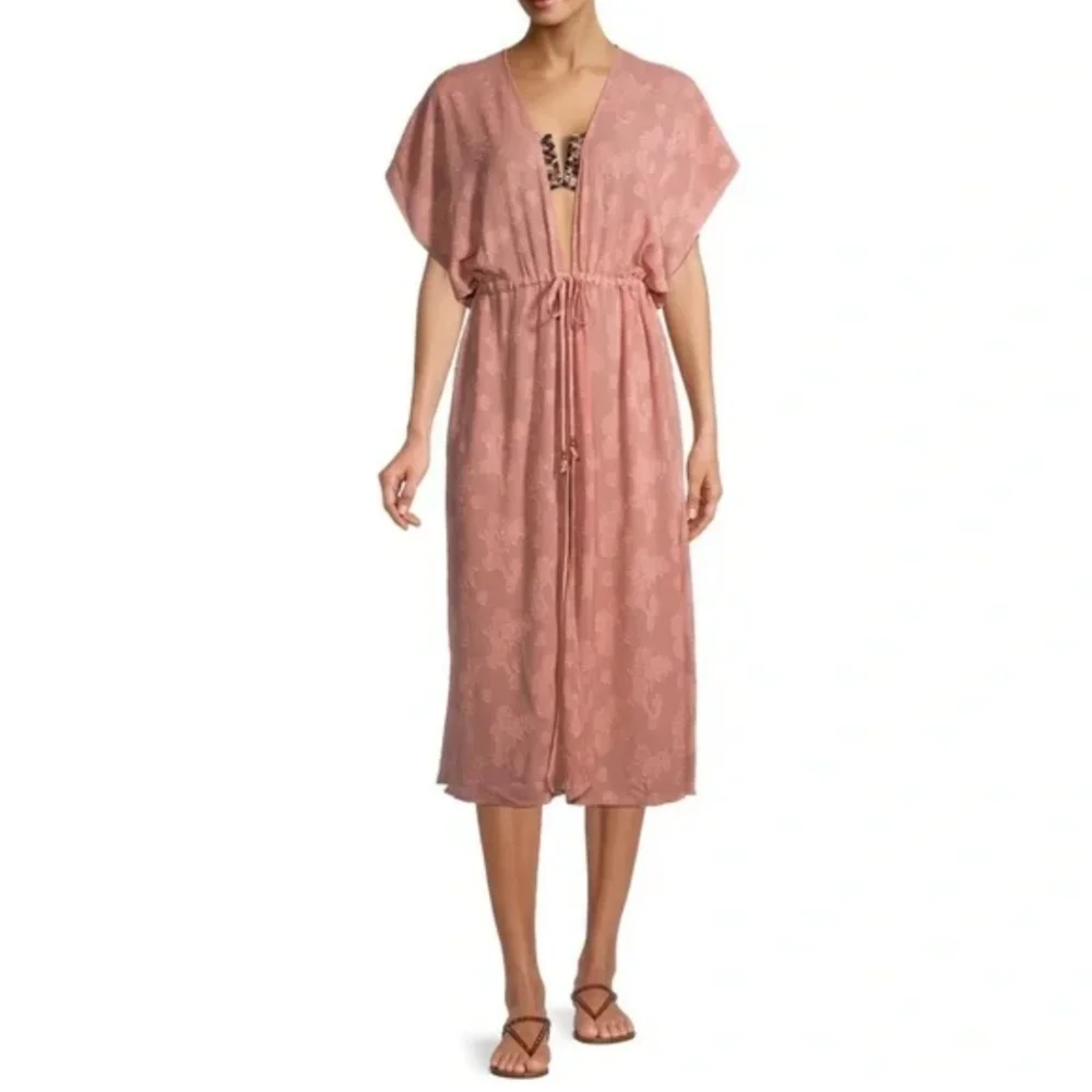 Time and Tru Rose Pink Swim Coverup Kimono